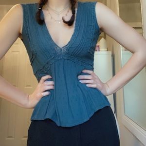 Classy Turquoise Tank-Top